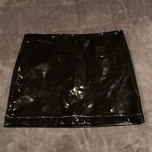 Black Vinyl mini skirt